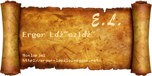 Erger László névjegykártya