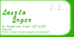 laszlo erger business card